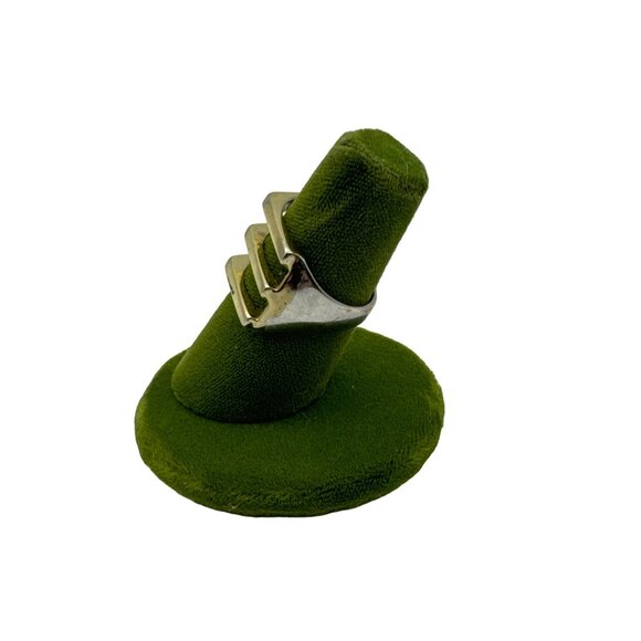 Two Tone Stacked Look Ring Size 9 Fashion Ring - Picture 2 of 5